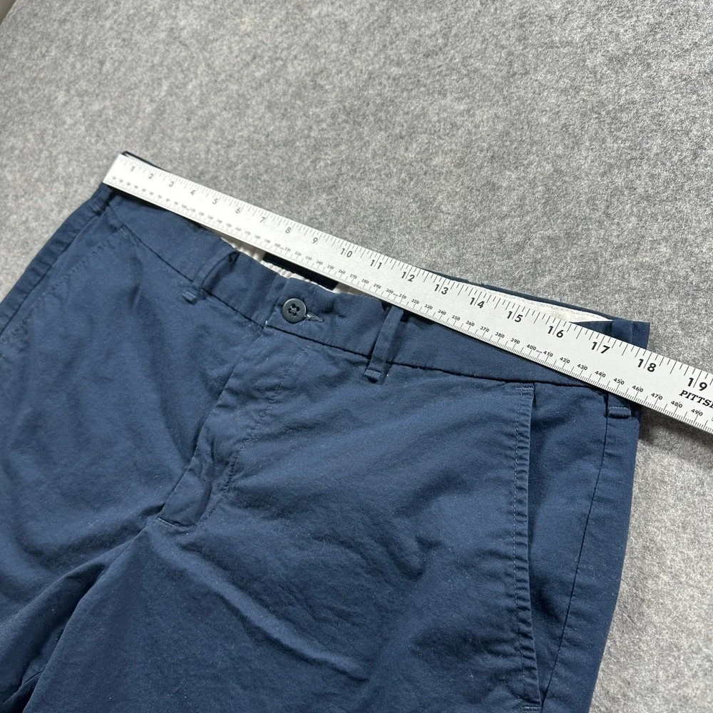 Abercrombie & Fitch Chino Shorts Mens 36 Navy Blue Slim Fit Stretch Summer